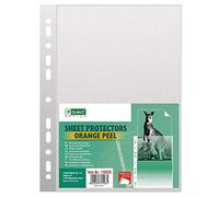 D.RECT | Fundas Multitaladro | 45 Micras | Tamaño A4 | Polipropileno Granulado | Piel Naranja | Pack de 100 Unidades | Perforadas Transparentes | Bolsillos de Polipropileno