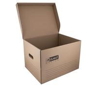 D.RECT KEEP.IT 2100 Cajas de Almacenamiento Set de 12 - Caja Archivo y Mudanza A4 - Cartón Ondulado 3 Capas 390 g/m² - Con Tapa Integrada, Asas y FSC