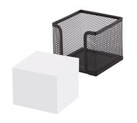 D.RECT KOMO Organizador de Notas con Hojas 95x95x80 mm - Portalápices de Malla Metálica Negro - Dispensador Compacto para Escritorio Oficina y Home Office