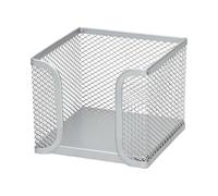 D.RECT KOMO Portanotas Metálico de Rejilla - Organizador de Escritorio para Notas Adhesivas, Diseño Compacto 95×95×80 mm, Plata