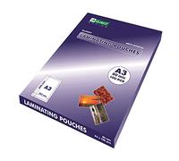 D.RECT Láminas Para Plastificar, Brillante, Transparente, Tamaño A3, 80 Micras 2x80 (160), Paquete de 100 Unidades, Laminación, Material de Oficina