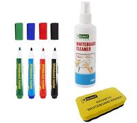 D.RECT Limpiando Pizarra Blanca 4in1 Kit - Rotuladores para Pizarra Blanca, Accesorios de Esponja Marcador - Limpiador para Pizarra Blanca, Spray Cleaner