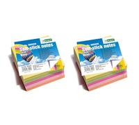 D.RECT, Notas Adhesivas, Set de 1, 76x76mm, 1x400 un Bloque de Hojas, Material de Oficina, Color Neon (9328) (Paquete de 2)