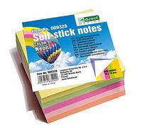 D.RECT, Notas Adhesivas, Set de 1, 76x76mm, 1x400 un Bloque de Hojas, Material de Oficina, Color Neon (9328)
