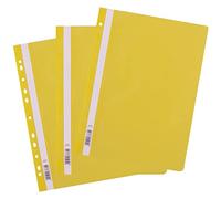 D.RECT Pack 25 Carpetas A4 PP Perforadas Amarillas para Archivadores con Tira de Identificación