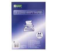 D.RECT Papel de Carbón A4 - Papel para Máquinas de Escribir - Papel de Copia de Carbono 100 Hojas, Negro