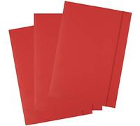 D.RECT Paquete de 25 Carpetas de Cartón con Banda Elástica | Carpeta Organizativa | Carpeta de Documentos de 300g | Rojo