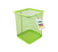 D.RECT Portalápices Cuadrado de Metal - Portalápices Cubo de Malla para Bolígrafos, Color Lima