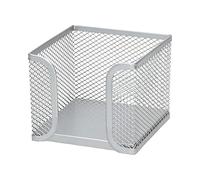 D.RECT Portanotas de malla con aspecto de metal, 95 x 95 x 80 mm, color plateado (Paquete de 6)