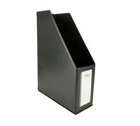 D.RECT Revistero A4 90 mm Plegable de PVC para Documentos Catalogos Carpetas con Portaetiqueta y Orificio de Agarre, Negro