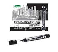 D.RECT - Rotulador permanente 2160 CT | Resistente al agua y secado rápido | Para muchas superficies | Tinta segura | Negro - 12 unidades