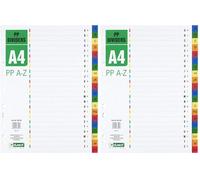 D.RECT Separadores A4, PP A-Z PPAZ, A-Z, carpetas de anillas, pestañas con A-Z, multicolor, separadores de polipropileno (Paquete de 2)