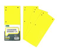 D.RECT Separadores de Cartón A4 1/3 Hojas | Lote de 100 | Cintas de Separación de Papel | 11x24 cm | 160 g | Para una Perfecta Organización de Archivos | Amarillo