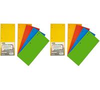 D.RECT Separadores de Cartón | Lote de 100 | Cintas de Separación de Papel | 1/3 Hoja A4 | 11x24 cm | 160 g | Para una Perfecta Separación del Cartón | Cintas de Separación | 5 Colores (Paquete de 2)