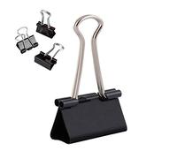 D.RECT Set de 12 Clips para la oficina | Clips Oficina | Pinzas para papel grandes de metal | 32mm Negro, 360055