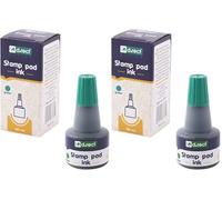 D.RECT tinta para sellos de 30 ml para rellenar almohadillas de tinta, base de agua, verde (Paquete de 2)