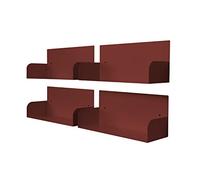 D-Segno Librería de Pared de Metal Home Office. Kit Compuesto por 4 estantes de Pared Modernos. Estante Modular. Sencillo, Colorido y rápido de Montar. (4 Unidades, Rojo Ladrillo)
