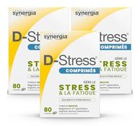 D-Stress - 80 comprimidos - Magnesio de gran asimilación, taurina, arginina y vitaminas del grupo B - País de origen Francia - - Juego de 3