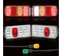 D-TECH Faros traseros LED para remolques, iluminación de 12 V/24 V, IP65, resistente al agua, E57, homologación para caravana, portabicicletas, tractor, conector de bayoneta de 5 pines