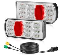 D-TECH Faros traseros para remolque, conector de 13 polos, bayoneta de 5 pines, 12 V/24 V, luz trasera para remolque, iluminación LED Plug & Play, cable de 5,5 m para caravanas, remolques
