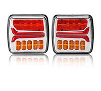 D-TECH - Luces de remolque LED, 12 V, 24 V, sumergibles, luces de remolque, 5 funciones, luces de freno, luces de posición, intermitente, luces de matrícula, catalizador, luz trasera impermeable, 2