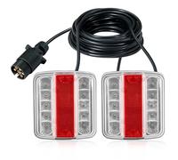 D-TECH Luces De Remolque Traseras LED Con Iman, Pilotos Led Remolque Con Cable 2.5/7.5M, Kit Pilotos Traseros Remolque Led 12V Magneticas, Homologación ECE EMC