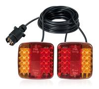 D-TECH Luces Remolque Traseras LED Con Cable 2.5/7.5M, Juego De Luces Remolque Led Magneticas, Pilotos Traseros Led Remolque Con Imán, 12V, Homologación ECE EMC