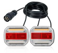 D-TECH Pilotos Led Remolque Con Cable, Juego De Luces Remolque Magnética, Luces Traseras Remolque LED Imán Homologados, Kit Pilotos Traseras Remolque Led 12V 24V,Homologación ECE EMC