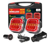 D-TECH pilotos led traseros remolque 5 funciones intermitentes dinamicos 12v 24v,pilotos traseros remolque LED inalámbricos,Luces traseros LED magnético inalámbricos para remolque camion homologados