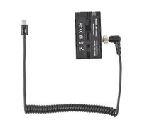 D Toque a Doble Lado NP F Batería Ficticia Adaptador de Alimentación Tipo C Salida 5 12V 36W con Cable de Resorte Desmontable para Monitores de Campo (Cable de Tipo C a DC)