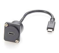 D-Type USB 3.1 C Panel Mount Extension Cable D Panel/XLR Panel Mount 10Gbps USB3.1 Type C hembra a macho Mount Socket