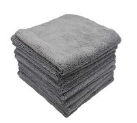 D&W The Motion Corporation Paño seco de Microfibra, 40 x 40 cm, Gris, sin Borde, 380 g/m², 10 Unidades