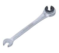 D-Work - Llave mixta de trinquete abierto de 9 mm, acero resistente, manejo y precisión, zonas difíciles