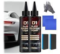 D1 Glass Polishing Liquid, Auto Glass Scratch Care Polishing Fluid, Anti-Fog Hydrophobic Coating Spray, Eliminates Coatings, Waxes, Oils and More (2pcs)