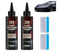 D1 Glass Polishing Liquid,Car Glass Polishing Compound Kit,Anti Fog Hydrophobic Coating Spray, Oil Film Remover,Removes Swirls, Scratches,Wiper Marks & Oil Film (2 pcs)
