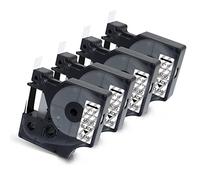 D1 Label 45010 Repuesto para cinta de etiquetas Dymo D1 45010 S0720500, 1/2 pulgada x 23 pies, cinta negra sobre transparente, para LabelManager 160 210D 260P 450D, 4 paquetes