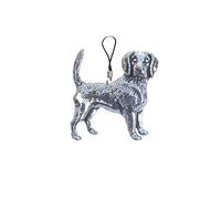 D11 - Abalorio para teléfono móvil, diseño de perro Beagle con emblema de peltre inglés, cable de 4 cm, empaquetado para regalo