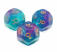 D12 D12 - Lote de 3 dados astrológicos para constelación y adivinación (3 colores)