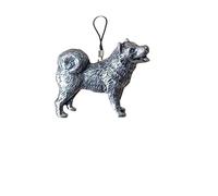 D16 Husky Dog - Emblema de peltre inglés para teléfono móvil, cordón de 4 cm, paquete de regalo