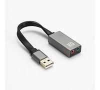 D2 - Adaptador de Corriente USB, Jack de Audio + Micro cartón de Sonido Externo Compatible con Windows/Mac/Chrome OS Linux, Plug & Play
