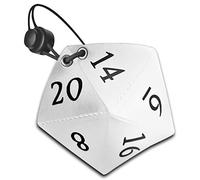 D20 Bag | Bolsa con Forma de Dado Dados de rol | de Polipiel con Cuerda y Cierre (Blanco)