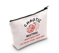 D20 - Bolsa de dados caótica neutra que podría salvar tu vida, podría robar a tu esposa, bolsa de maquillaje RPG, regalo para amantes de los juegos, Caotic Neutral 2