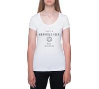 D20 ¡Esa Es Una Idea Horrible Tirada De Iniciativa Camiseta De Manga Corta Blanca con Cuello Redondo para Mujer T-Shirt Short Sleeve White Crewneck tee For Women