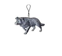 D22 Border Collie Dog - Abalorio para teléfono móvil, diseño de perro Border Collie inglés, cordón de 4 cm, empaquetado para regalo
