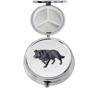D22 Border Collie Dog - Pastillero con acabado negro hecho de peltre inglés fino en un espejo de 3 secciones