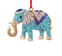 D24TIME Adorno de Navidad de Elefante, Adorno de Metal Verde Azulado para árbol de Navidad, Amistad, Hermandad, Elefante, Adornos para Mujeres y niños, decoración del hogar, Regalos Colgantes