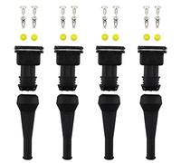 D2D 4 conectores de inyector de combustible EV1 impermeables de 2 vías de cableado de inyector de enchufe kit de arnés para coche