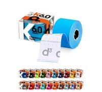 d3 K6.0 - Cinta de kinesiología de 50 mm x 6 m, color azul eléctrico, 1 rollo sin cortar, sin látex, hipoalergénica, cinética, articulaciones, deportes, fisioterapia, soporte de lesiones médicas y