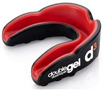 d3 Protector bucal deportivo [doble capa gel talla para adultos 12+] Protección bucal dientes para deportes de contacto Boxeo MMA Kickboxing Muay Thai Rugby Artes Marciales | Funda higiénica (negro