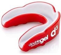 d3 Protector bucal deportivo [doble capa gel talla para adultos 12+] Protección bucal dientes para deportes de contacto Boxeo MMA Kickboxing Muay Thai Rugby Artes Marciales | Funda higiénica (rojo